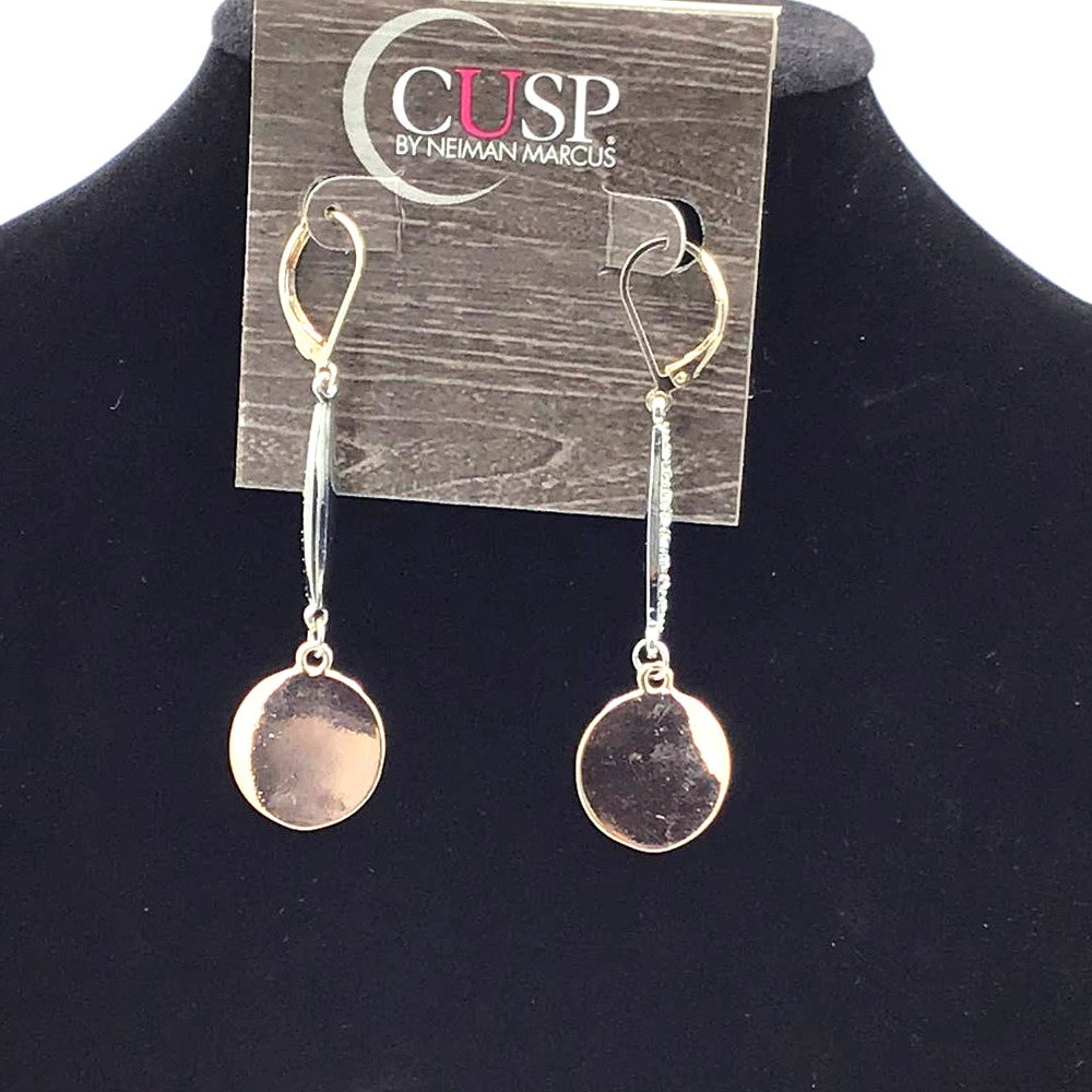 Neiman Marcus‎ Rhinestone Gold Drop Earrings